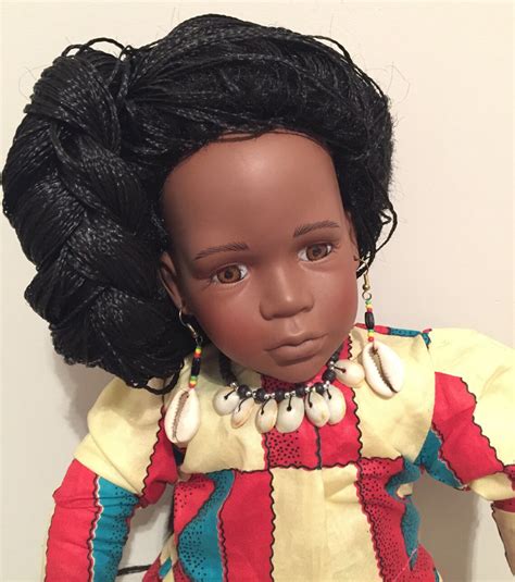 African Porcelain Dressed Doll African Attire Authentic Fabric Etsy