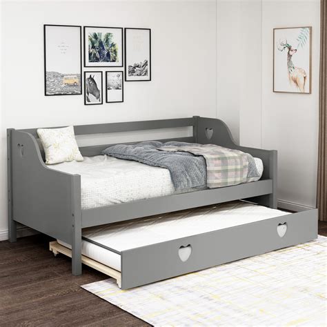 Harperandbright Designs Solid Wood Twin Daybed With Trundle Multiple