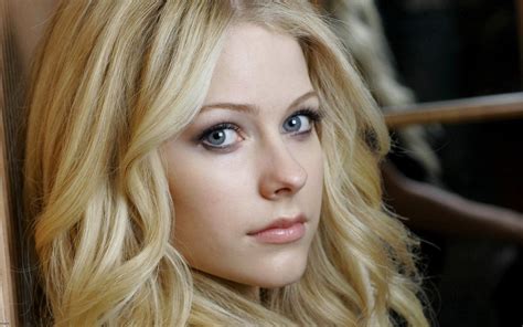 Wallpaper Face Women Blonde Eyes Long Hair Celebrity Singer Black Hair Avril Lavigne