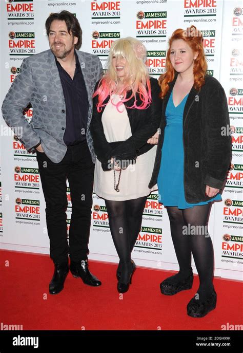 jonathan ross jane goldman and daughter arriving at the empire film awards at the grosvenor
