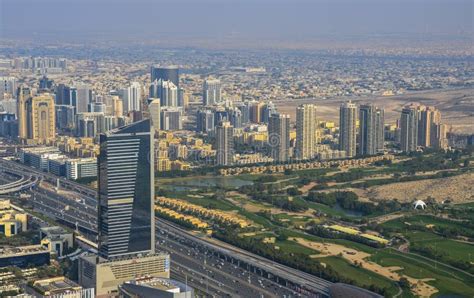 Aerial View Of Downtown Dubai Stock Image Image Of City Futuristic