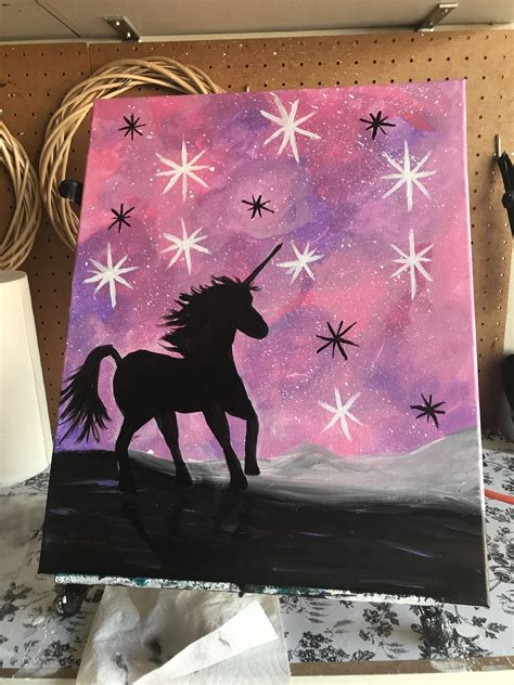 Unicorn In Acrylic By Leicii Dowda Acrylic Painting For Beginners