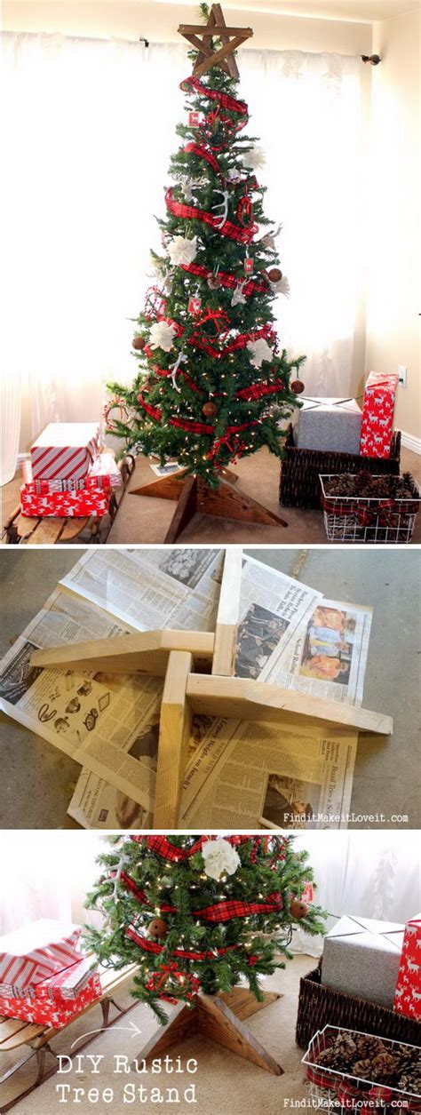 Christmas decorations don't have to be complicated to be elegant. 30 Creative Christmas Tree Stand DIY Ideas - Hative