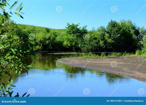 Sandy River Bank On A Summer Sunny Day For Rest Stock Image Image Of