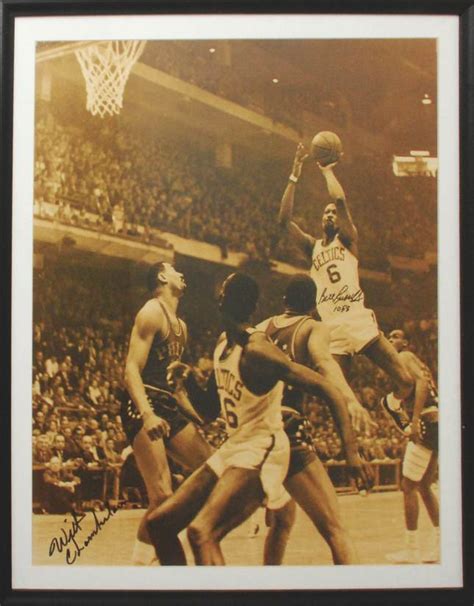 Lot Detail Framed Wilt Chamberlain And Bill Russell Autographed 16x20