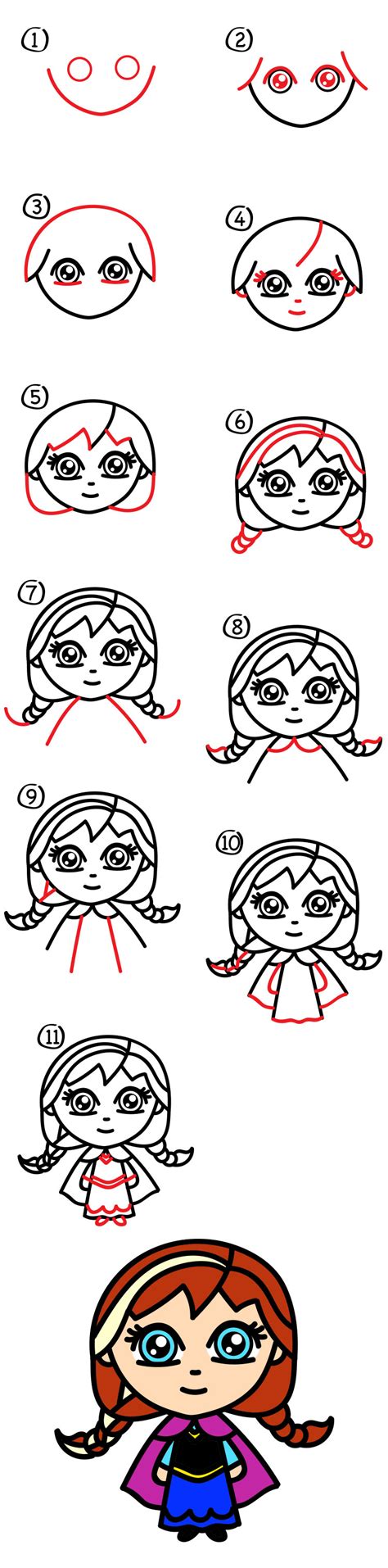 How To Draw Anna From Frozen New Art For Kids Hub