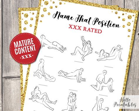 Name That Sex Position X Rated Guess Bridal Shower Game Etsy