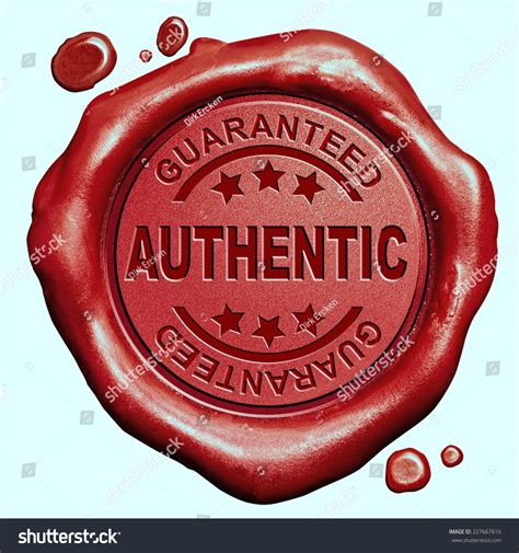 Authentic Product Quality Label Authenticity Guaranteed Red Wax Seal
