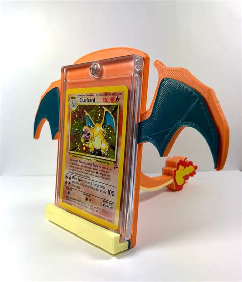 Pokémon Tcg Charizard Trading Card Stand Wtail Psa Cgc Etsy Uk