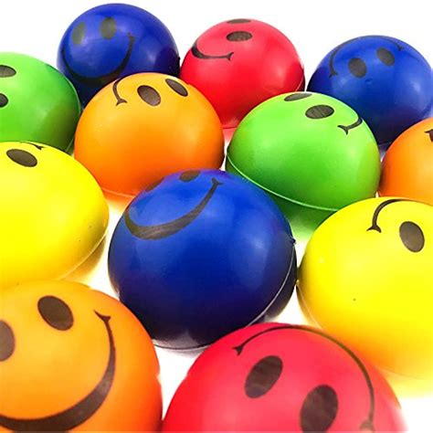 Akusety Neon Colored Smile Funny Face Stress Ball Happy Squishies