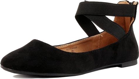 Womens Classic Ballerina Flats With Elastic Crossing Ankle Straps Ballet Flat Yoga