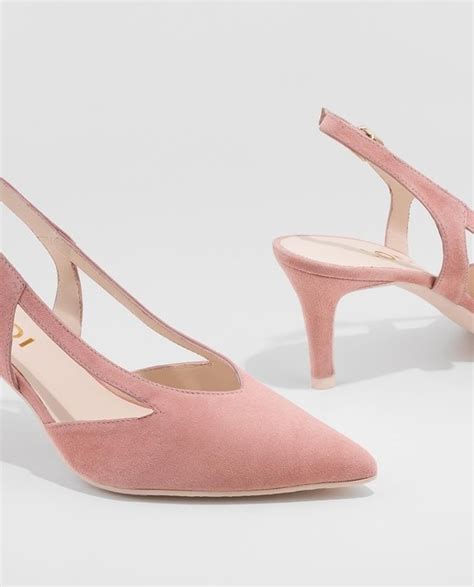 Zapatos de salón de mujer Lodi destalonados lisos de ante en color rosa