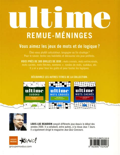 Livre Ultime Remue-Méninges - 300 jeux variés pour débrouiller vos ...