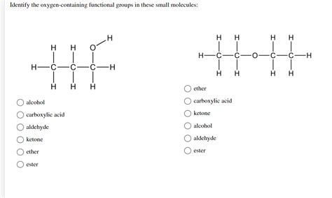 Solved Identify The Oxygen Containing Functional Groups In