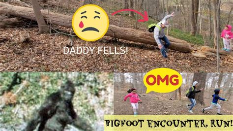 Bigfoot Sighting Challenge Cross The Tree Log Without Falling 😰 Daddy