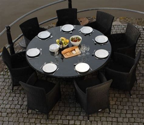 Large Round Outdoor Dining Table Patio Table Set Round Outdoor