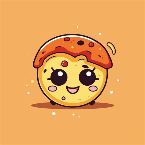 Fofa Kawaii Pizza Chibi Mascote Vetor Desenho Animado Estilo 23413966