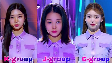 girls planet 999 o o o k group and j group and c group comparison youtube