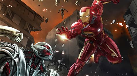 Download Iron Man Fighting Ultron Wallpaper