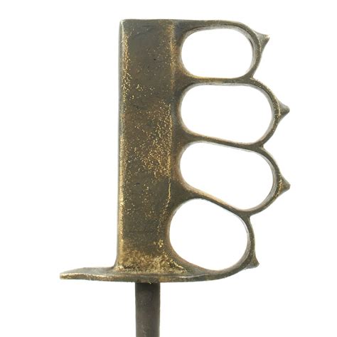 Original British Wwii Custom Brass Knuckle Duster Trench Spike Knife