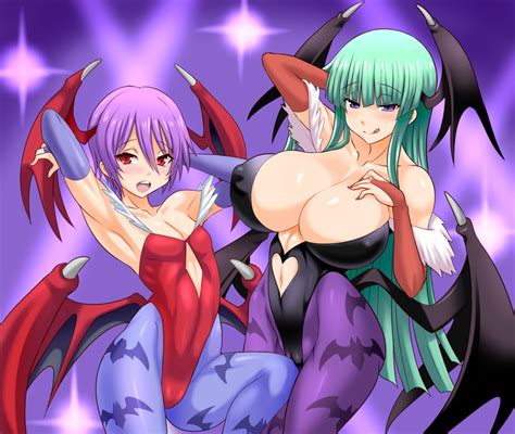 Morrigan Aensland And Lilith Aensland Vampire Drawn By