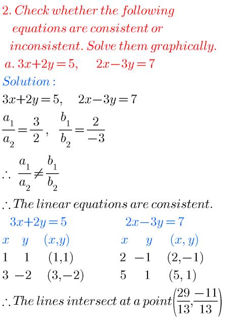 Ssc Maths Solutions For Pair Of Linear Equations In Two Variables Class