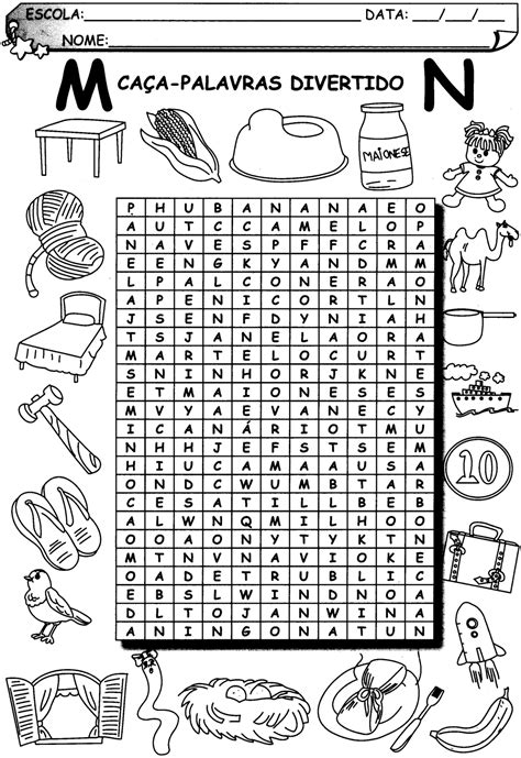 ATIVIDADES COM CRUZADINHAS E CAÇA PALAVRAS Caça palavras Palavras divertidas Palavras com n