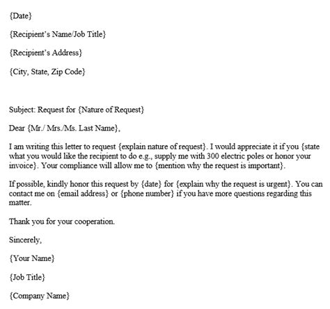 How To Write A Request Business Letter