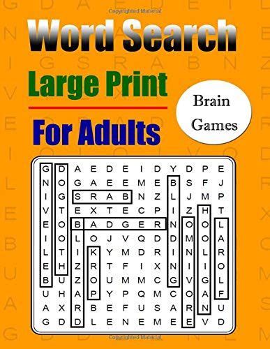 Word Search Large Print For Adults Easy To See Full Page