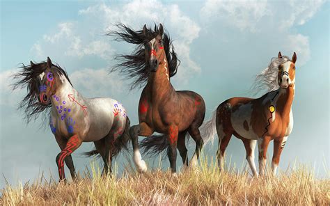 Warrior Horses In War Paint Digital Art By Daniel Eskridge Pixels