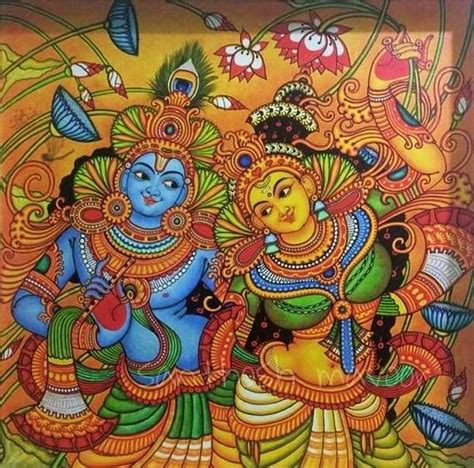 Radha Krishna Kerala Mural Painting