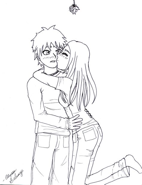 Anime Couple Kissing Coloring Pages Anime Awkward Coloring Pages