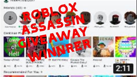 The Roblox Assassin Giveaway Winner Youtube