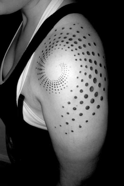 Shoulder Dotwork Spiral Tattoo By Sakrosankt