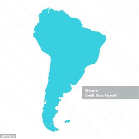 Vector Simple Map Of South America Country Stock Illustration