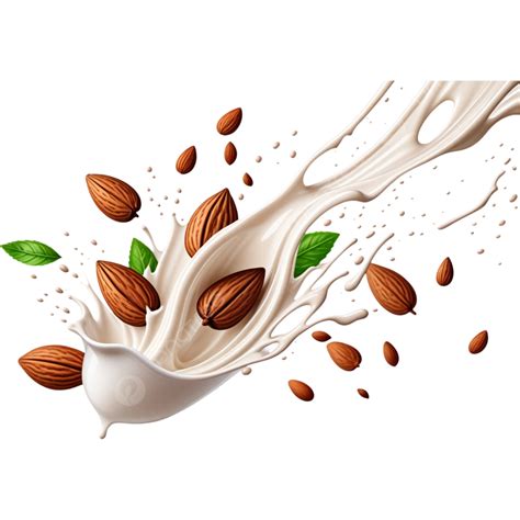 Almond Milk Splash Illustration Element Milk Png Transparent Image