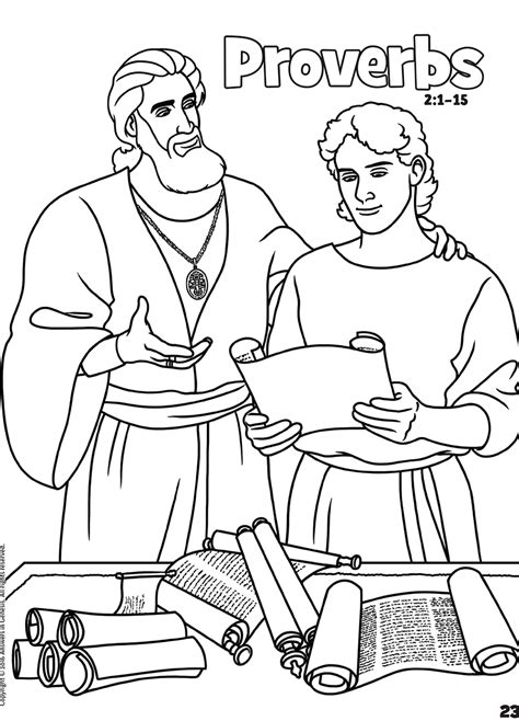 These drawings make great memory aids to help you teach, (and students young and older remember) the specific events within a bible story. Proverbs: Books of the Bible Coloring (Kids Coloring ...