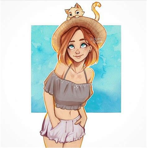 Summer girl | Cute drawings, Drawings, Character drawing