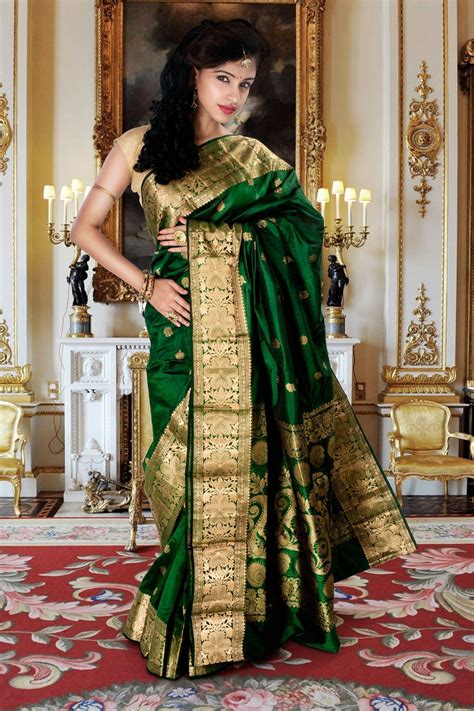Art Silk Green Delightful Saree With Dark Green Gold Border Sr