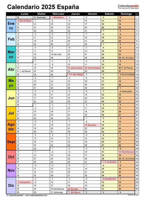 Calendario En Word Excel Y PDF Calendarpedia