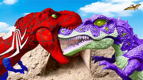 Spider T Rex Protoceratops Vs Velociraptors Dinosaurs And Brachiosaurus Of Mechagodzillar Rex