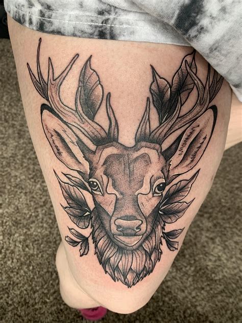 Deer Tattoo On My Right Thigh Done By Hannah Shea At Defining Skin In