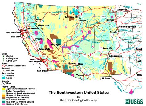 General Map Of The Southwestern United States