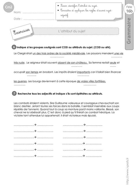 Aperçu du document cm2 exercices attribut pdf page 2 4 en 2022