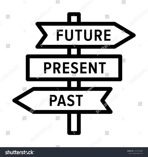 Future Present Past Road Sign Arrows Stock Vector Royalty Free