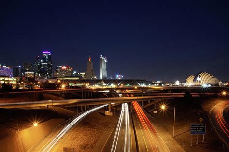 Kansas City Skyline At Night Photograph By Alan Hutchins