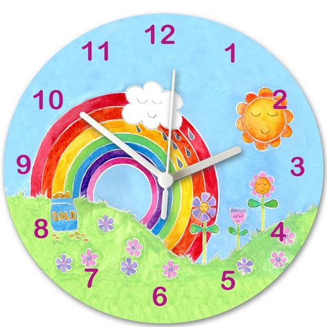 Rainbow Clock Personalised Kids Clocks Tiger Lily Prints