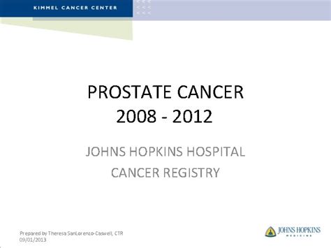 Prostate Cancer 2008 2012 Johns Hopkins Hospital Cancer