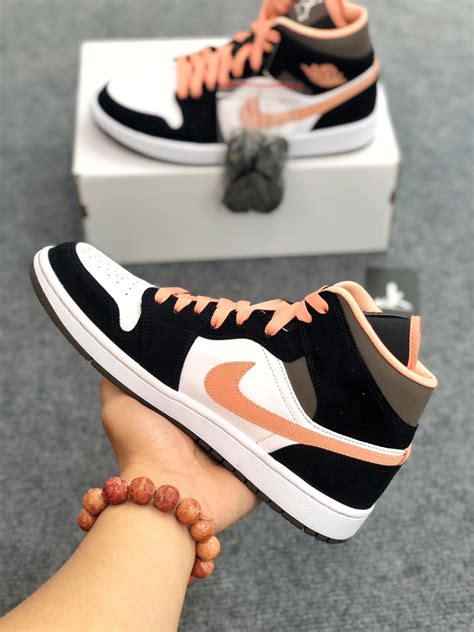 Dh0210 100 Jordan 1 Mid Peach Mocha Weirdkos Sneakers