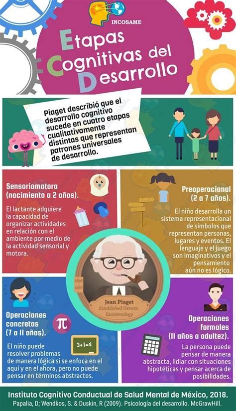 Etapas Del Desarrollo Cognitivo Según Jean Piaget Infografía Psicologia Educacional